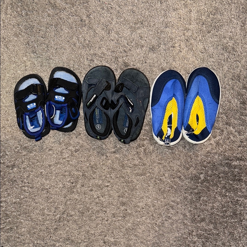 Route 66 Kids Blue and Yellow Sandals Trio